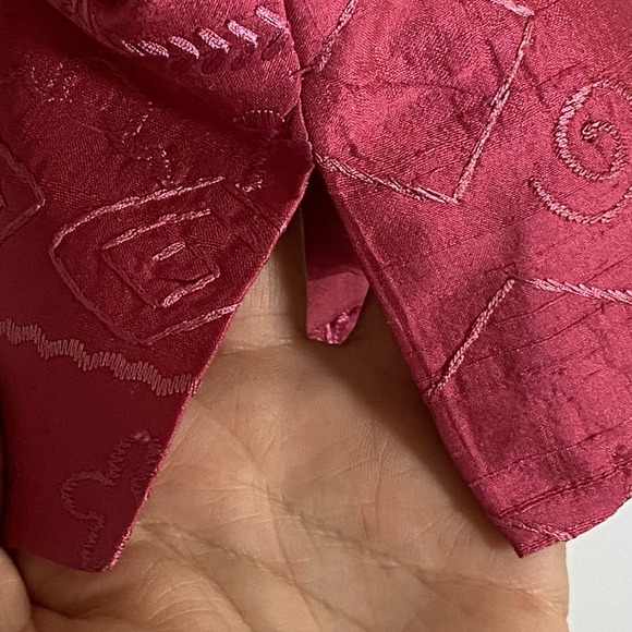 Coldwater Creek Jacket Womens 2X Pink Silk Geometric Embroidered Open Front Boho - Picture 10 of 16